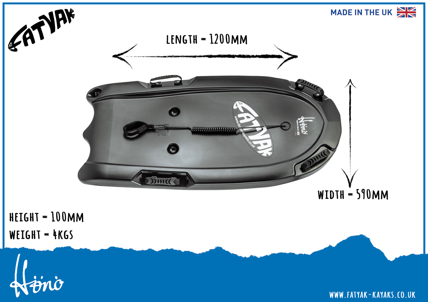 'HÖNÖ' Recycled Marine Plastic Bodyboard Black ⚫♻️