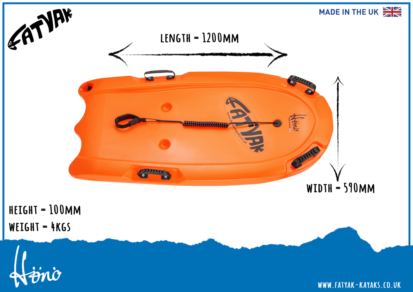 'HÖNÖ' Bodyboard Orange 🟠