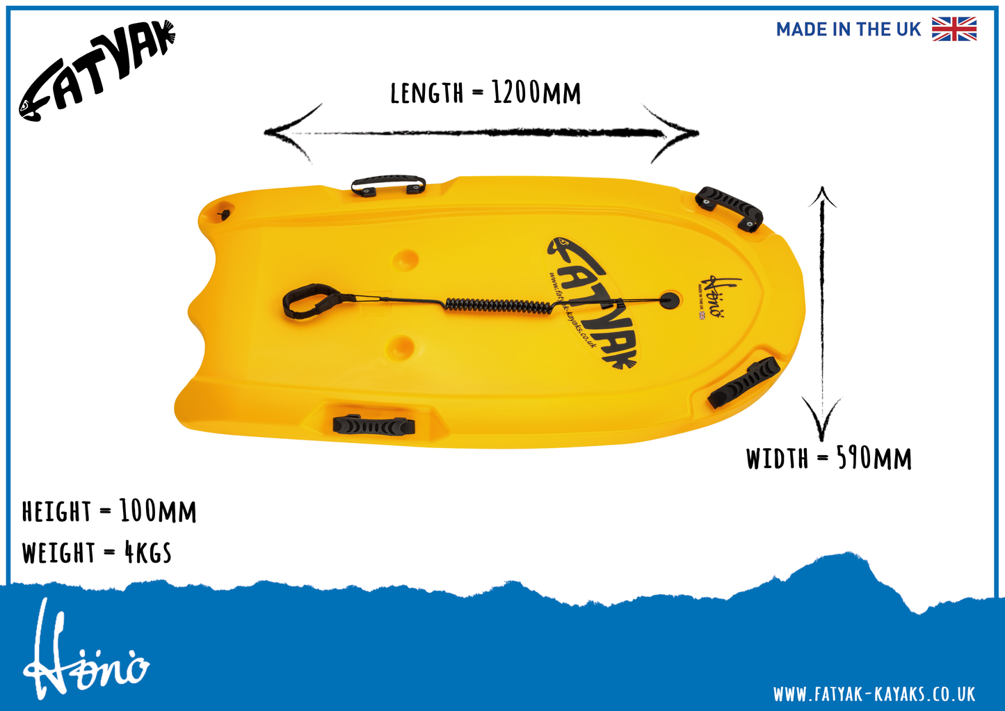 'HÖNÖ' Bodyboard Yellow 🟡