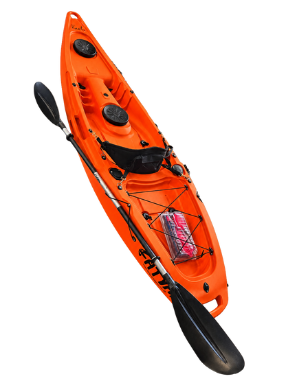 Kaafu Single Fishing Kayak | Orange | Ready for the Water