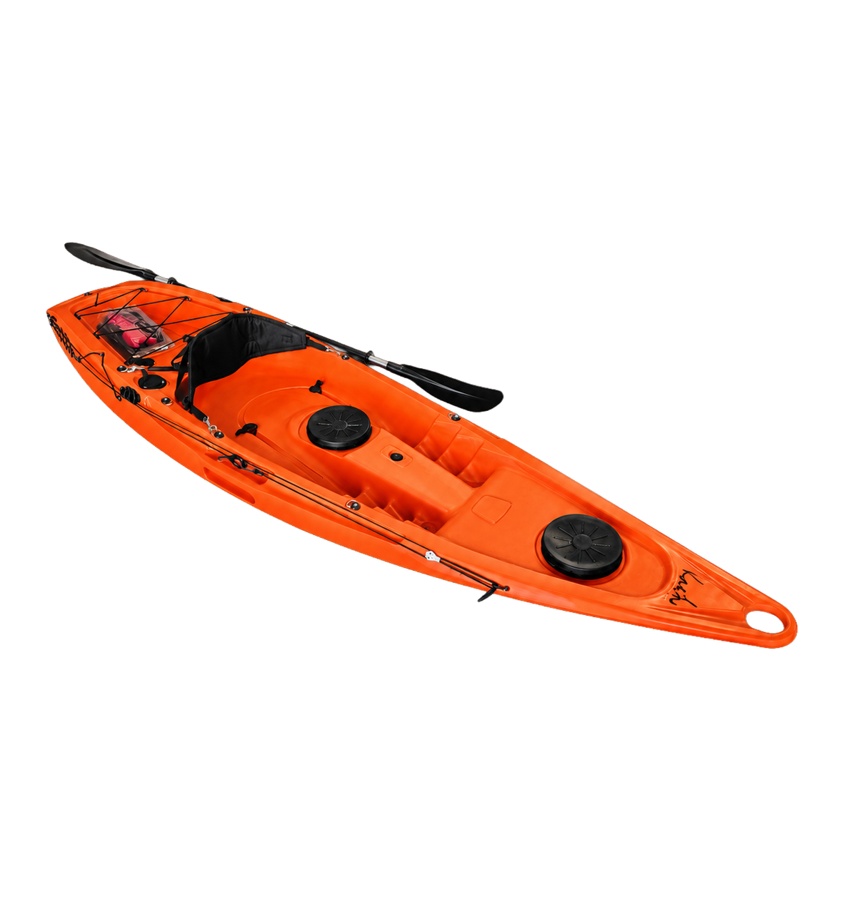 Kaafu Single Fishing Kayak | Orange | Ready for the Water