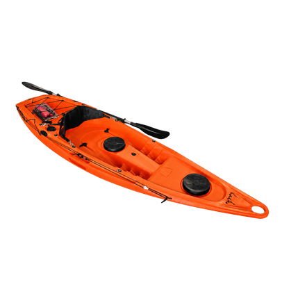 Kaafu Single Fishing Kayak | Orange | Ready for the Water
