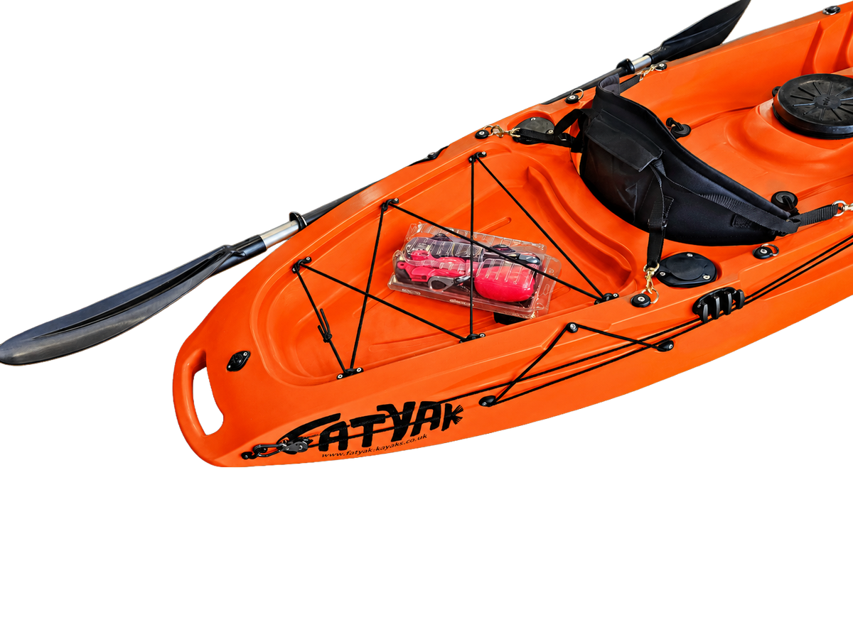 Kaafu Single Fishing Kayak | Orange | Ready for the Water
