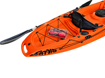 Kaafu Single Fishing Kayak | Orange | Ready for the Water