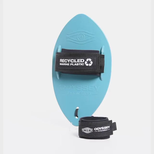 The Odyssey Innovation Surfing Handplane Recycled Marine Plastic Body Surfing Aqua 🔵♻️